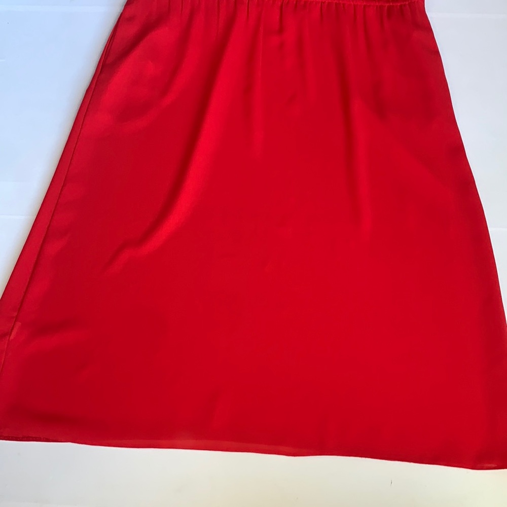 Ms. Chaus Vintage Red Sheer Dress Size 14 - Picture 8 of 10